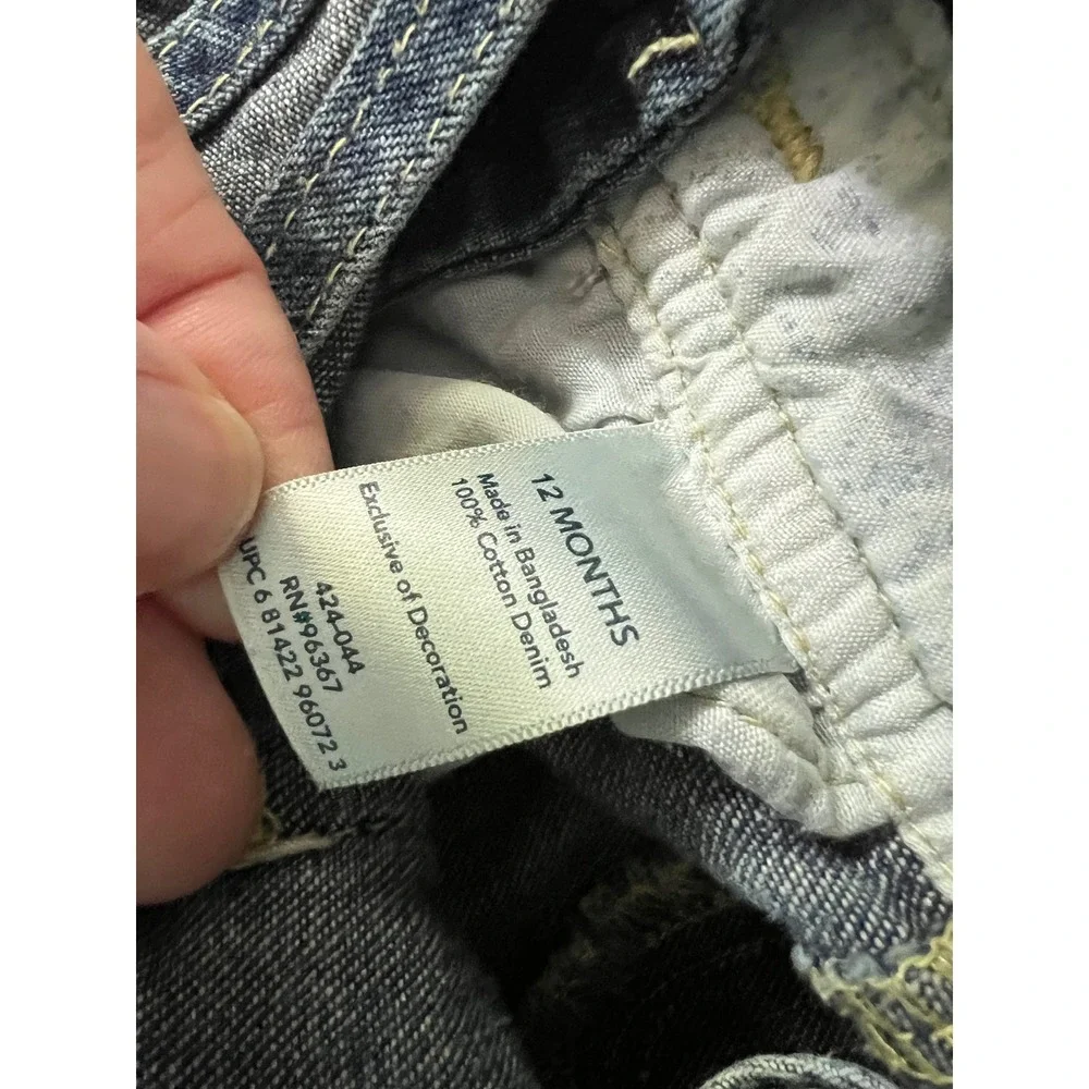 OshKosh B'gosh VTG Overalls Dark Wash Denim Classic Workwear 12 Months